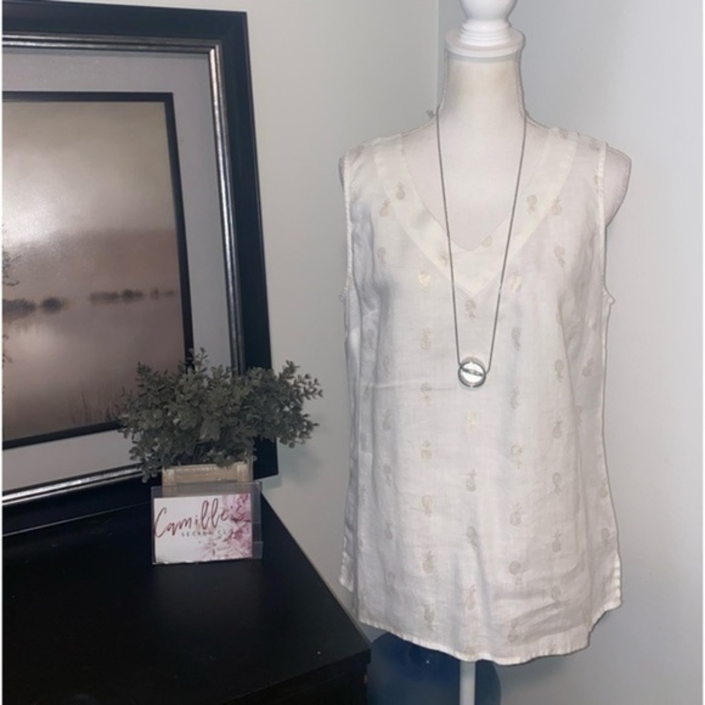 St. Tropez Pineapple Linen Top